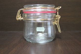 Стеклянная банка для меда 0,24л Бугель золотл или серебро